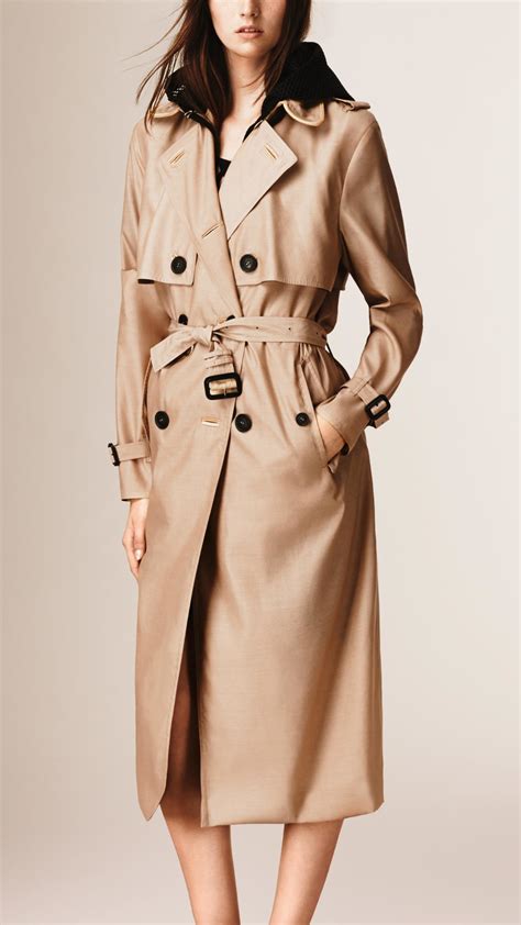 burberry wool silk trench coat